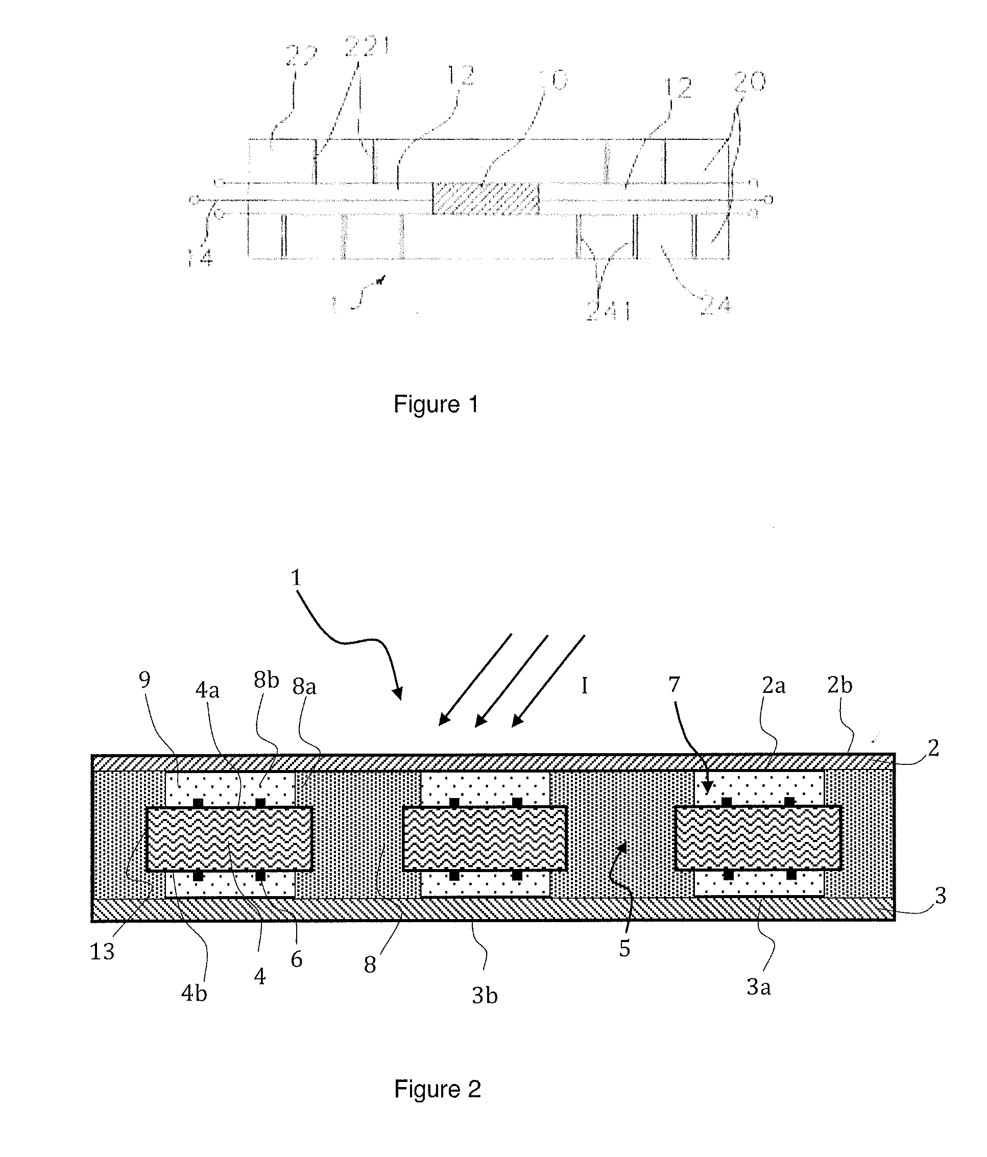 Photovoltaic module comprising a localised spectral conversion element and production process