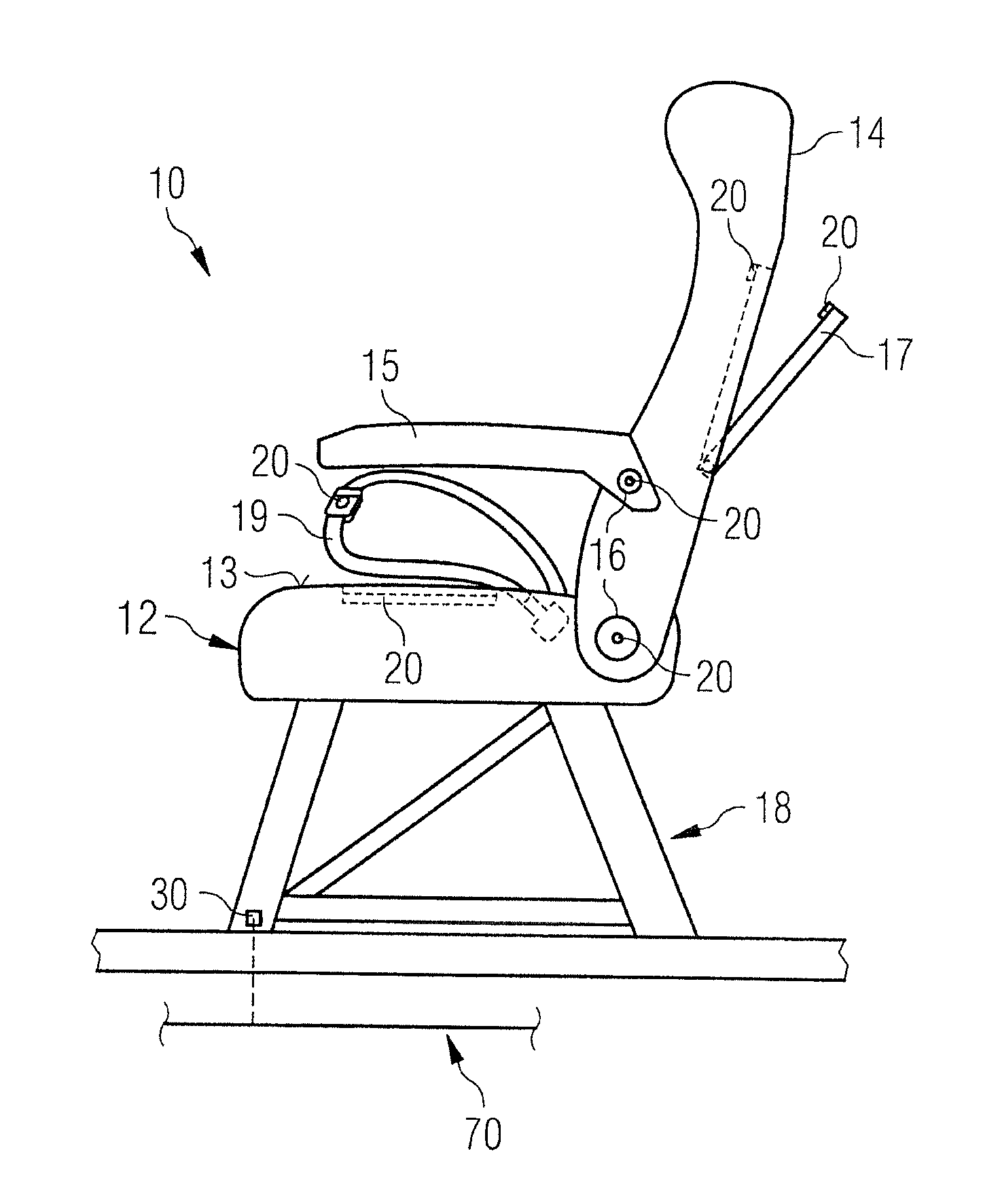 Seat with a Seat Element, Seat Arrangement and Method for Monitoring a Seat