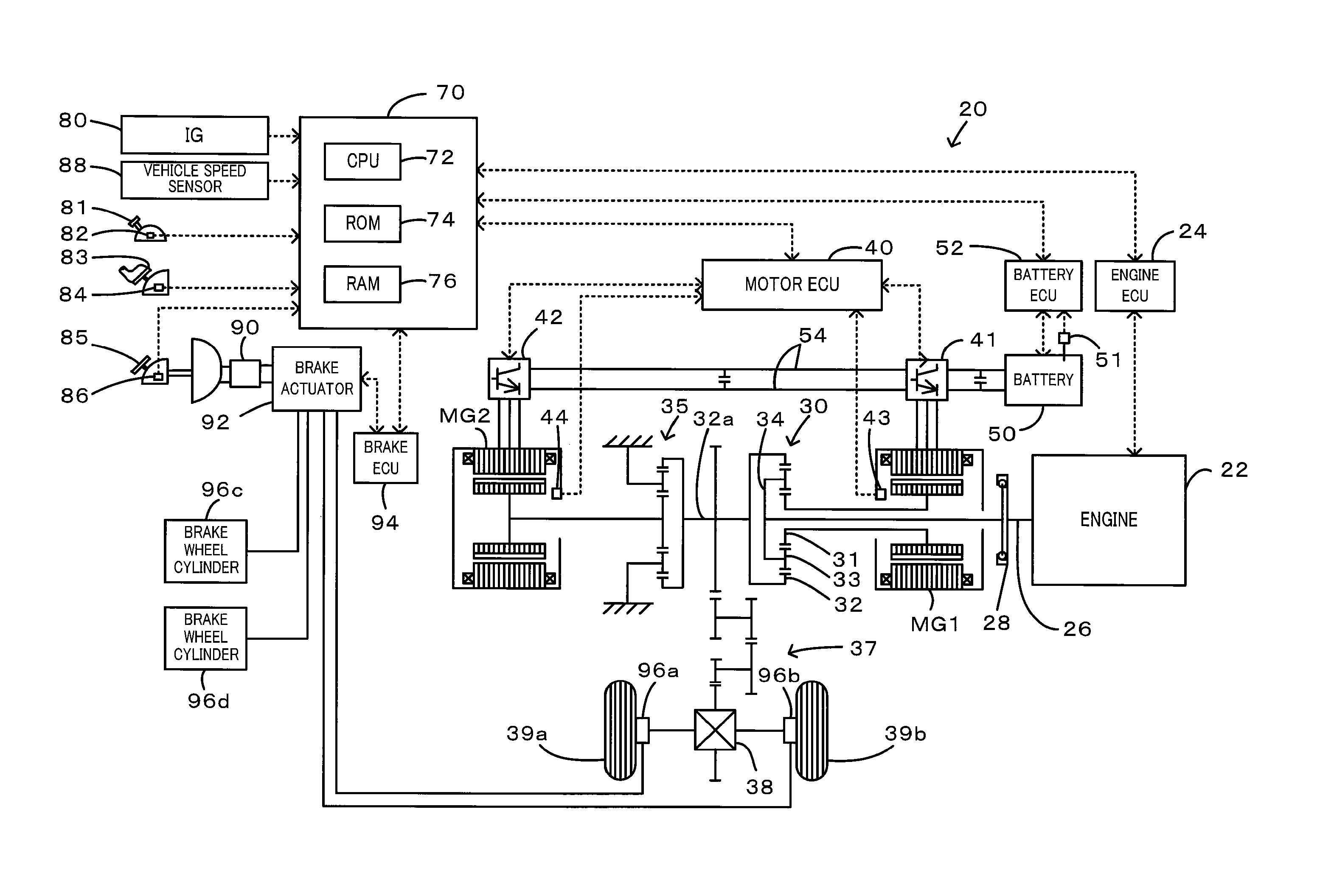Power output apparatus, internal combustion engine system, and control methods thereof