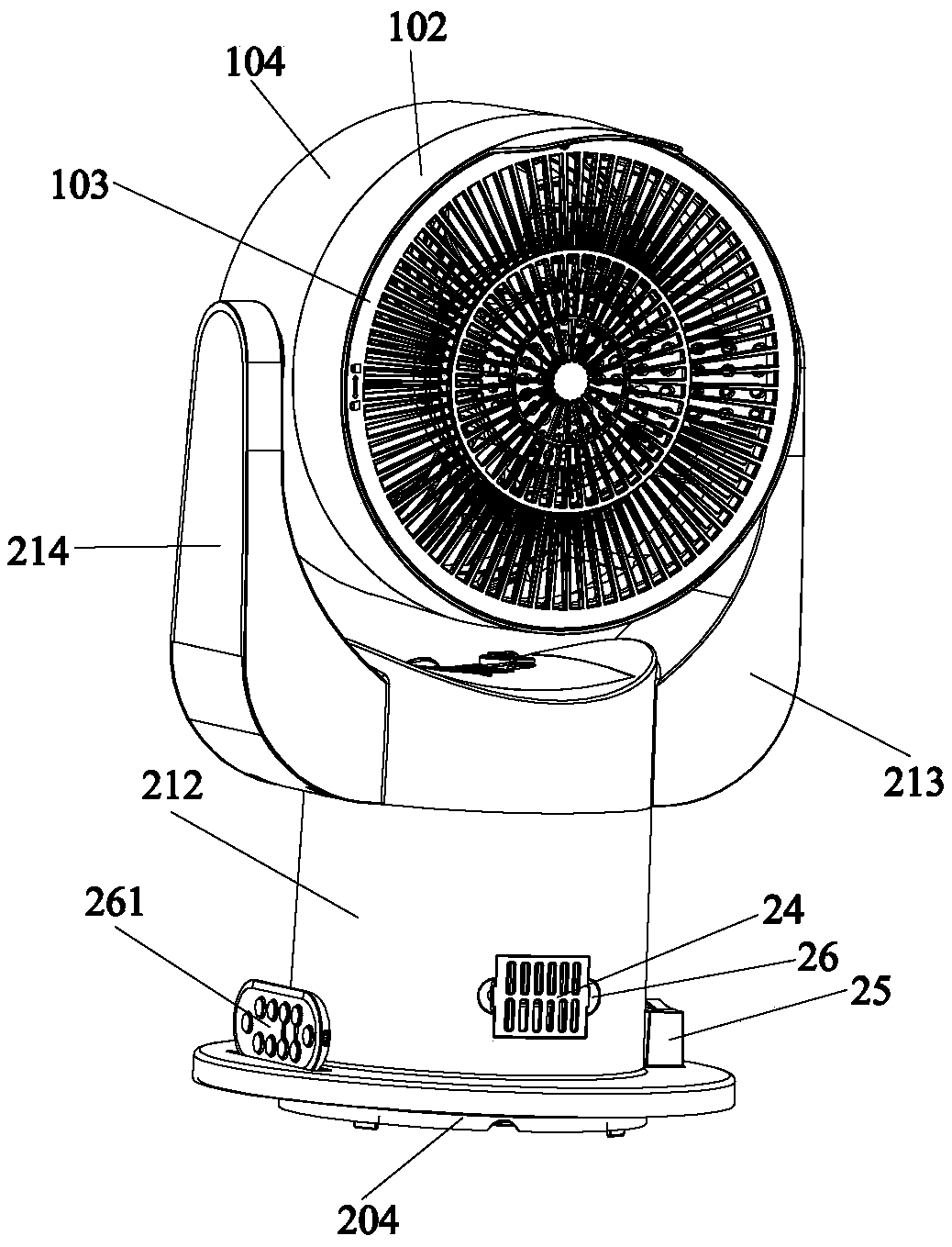 Circulating fan with humidifying and heating functions