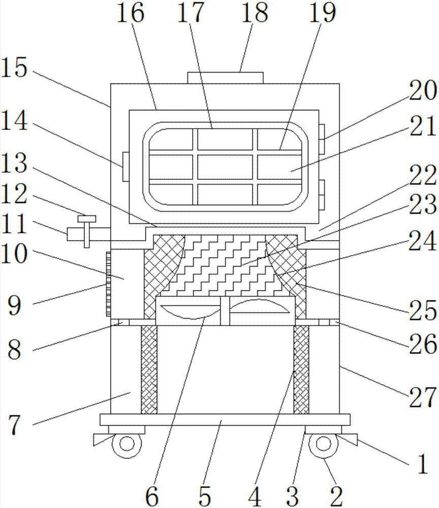 Draining and drying device for medical apparatus