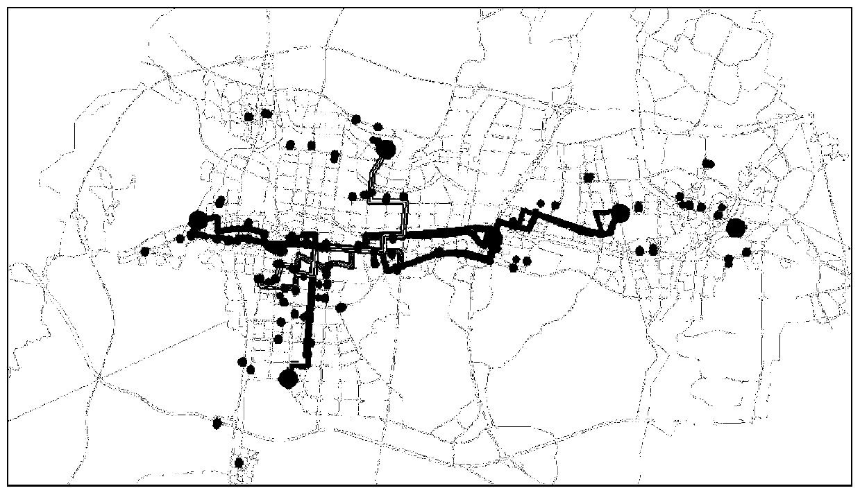 Medium and small city bus line network design method based on whole-process travel perception time