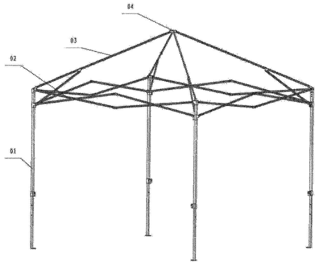 Canopy frame for alleviating standing water