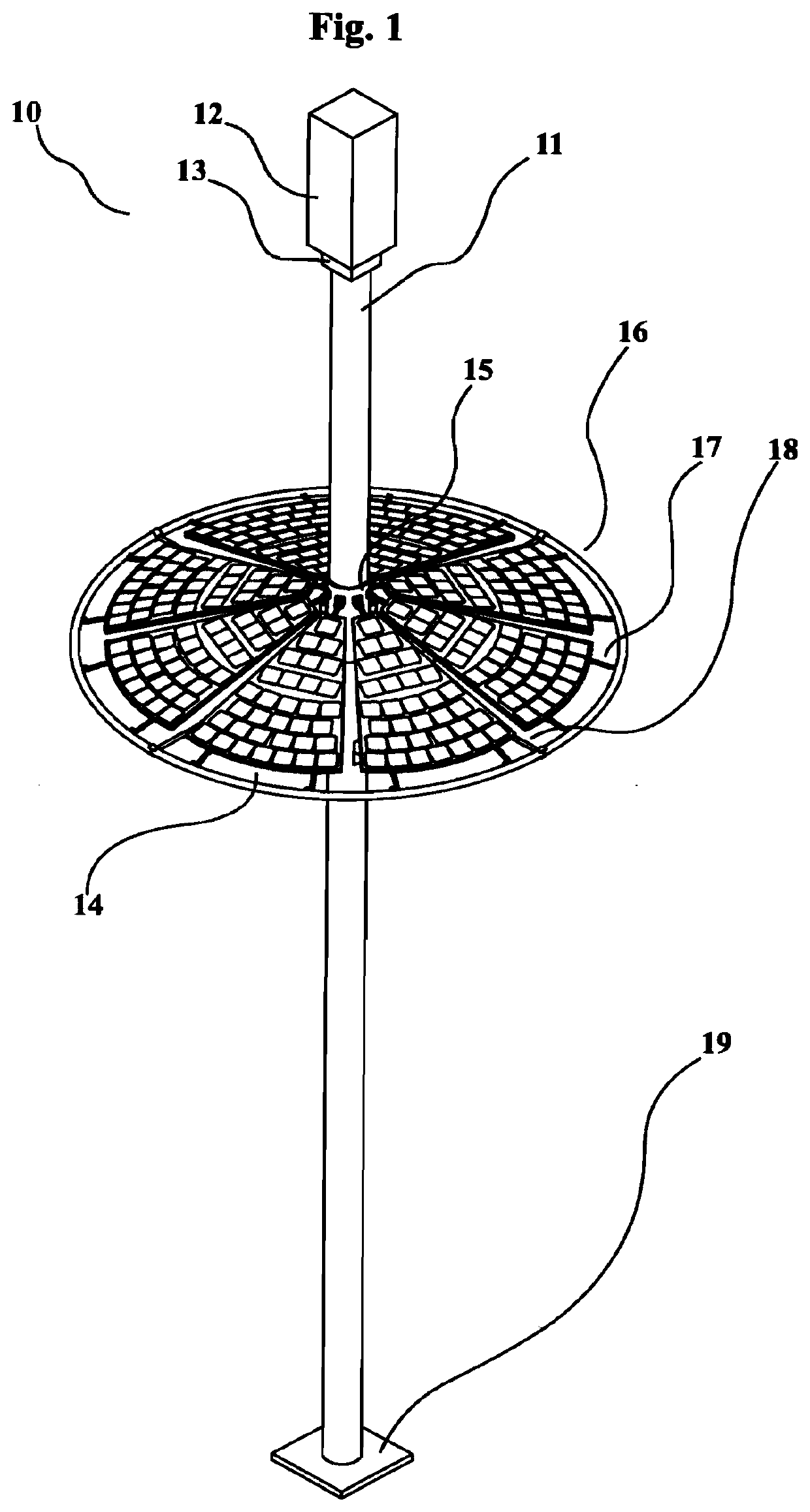 Utility pole solar energy collector system