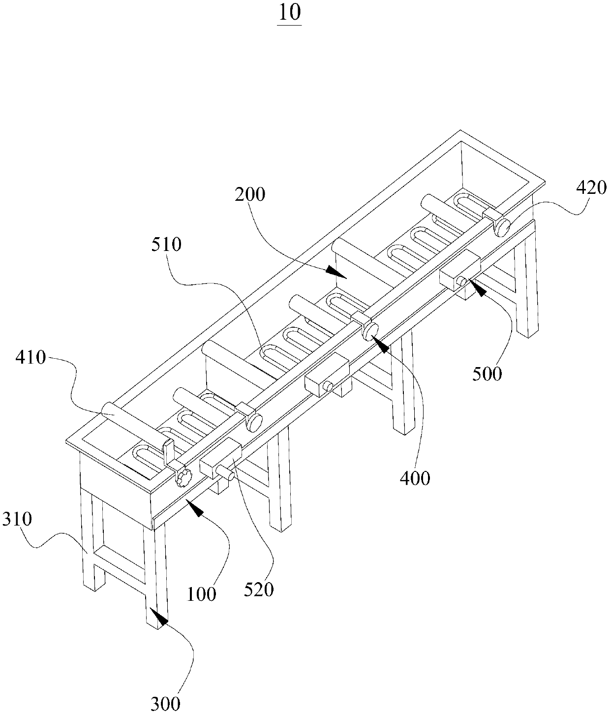 Segmented cooling processing mechanism for demoulded plastics