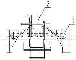 Reversible mobile crown block stockpiling device for coal storage yard