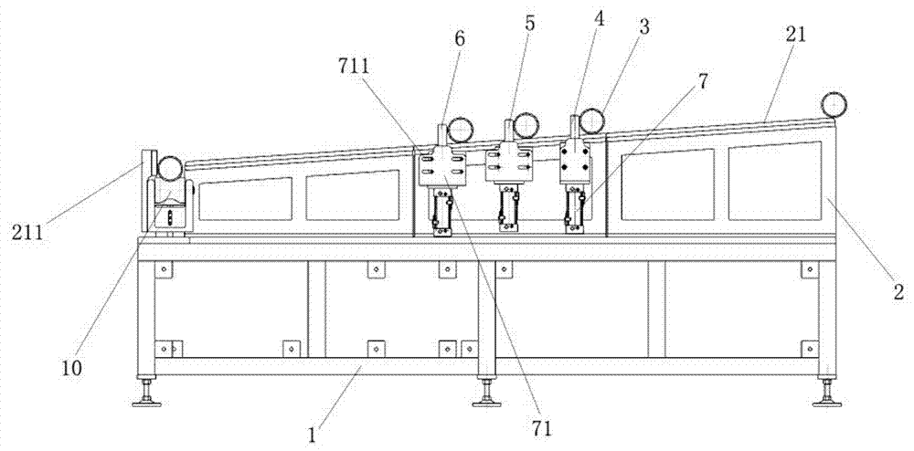 Full-automatic pipe punching production line and machining process thereof