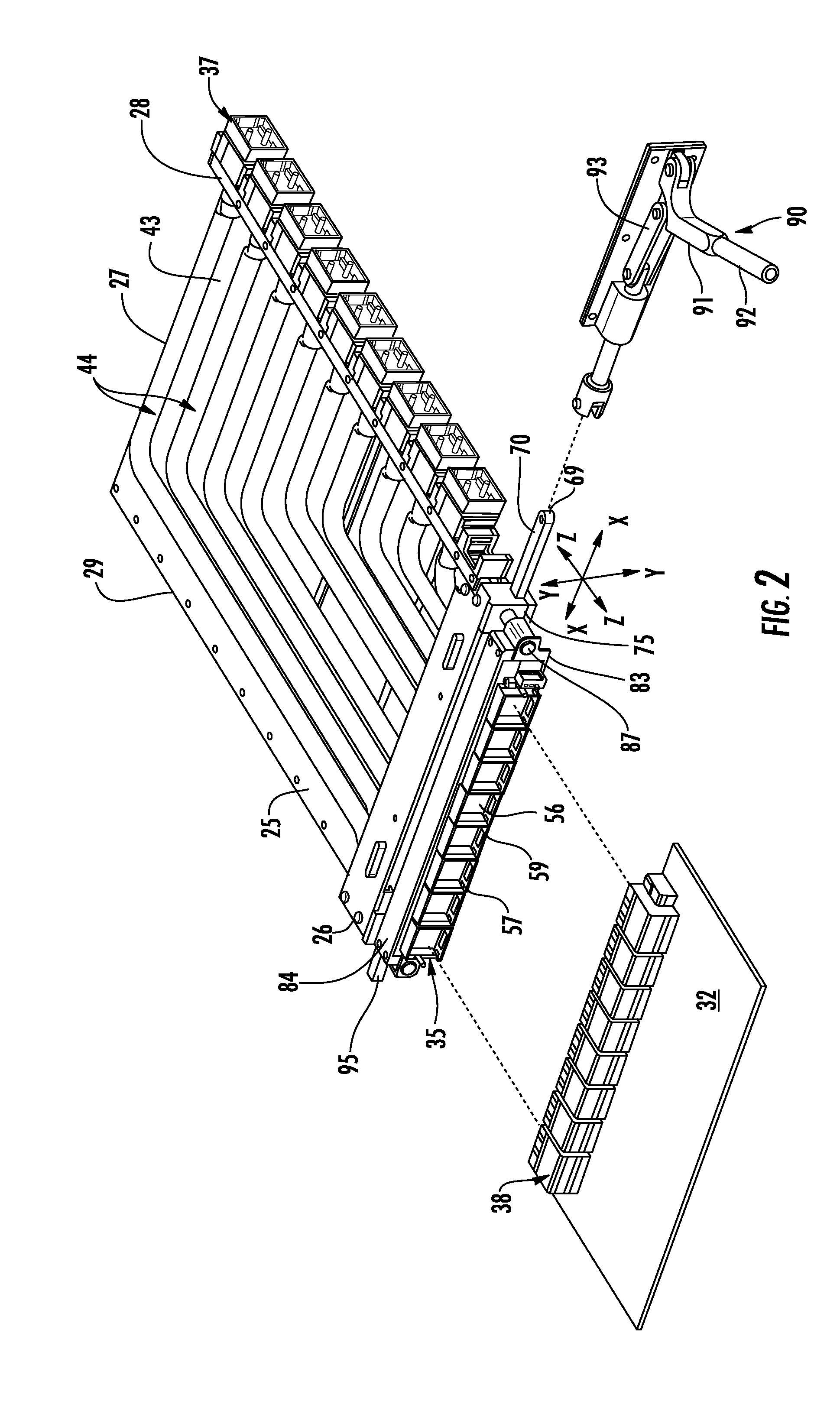Cable module connector assembly suitable for use in blind-mate applications