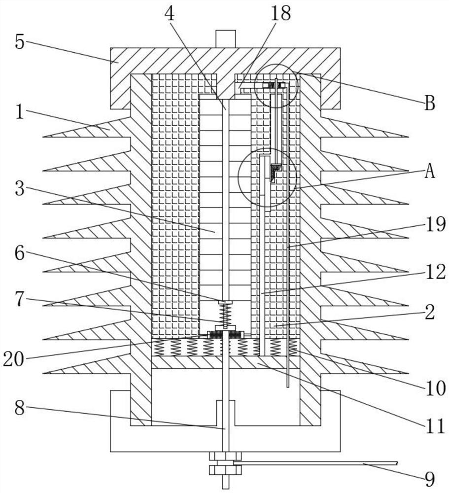 Zinc oxide lightning arrester in box-type substation, and use method thereof