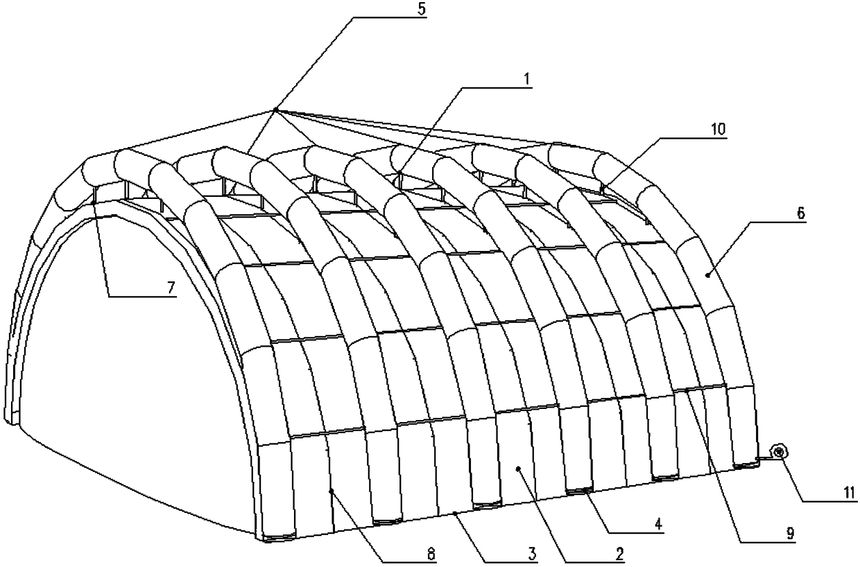 Construction scheme of floating air-rib composite water-pillow pneumatic membrane structure