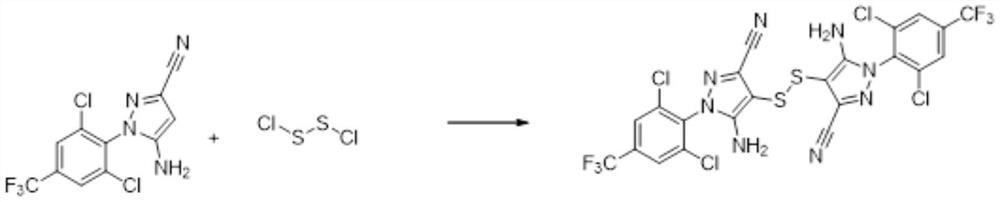 Preparation method of 5-amino-3-cyano-1-(2,6-dichloro-4-trifluoromethylphenyl) pyrazole disulfide