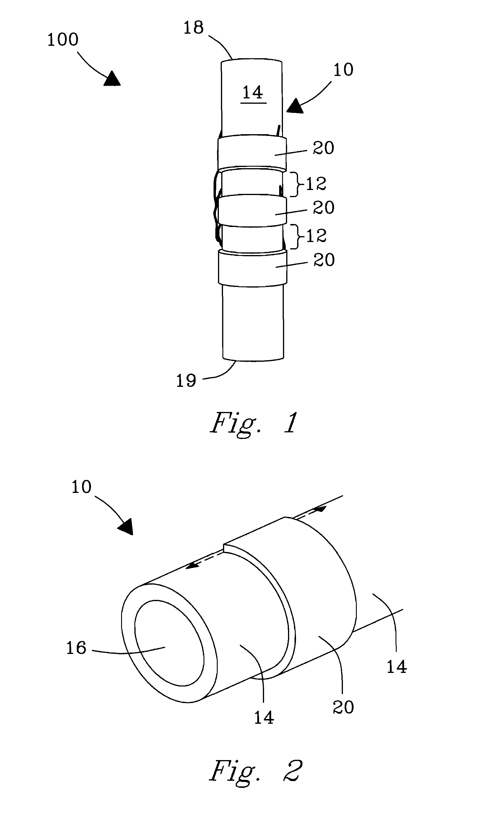 Device and method for noninvasive ultrasonic treatment of fluids and materials in conduits and cylindrical containers