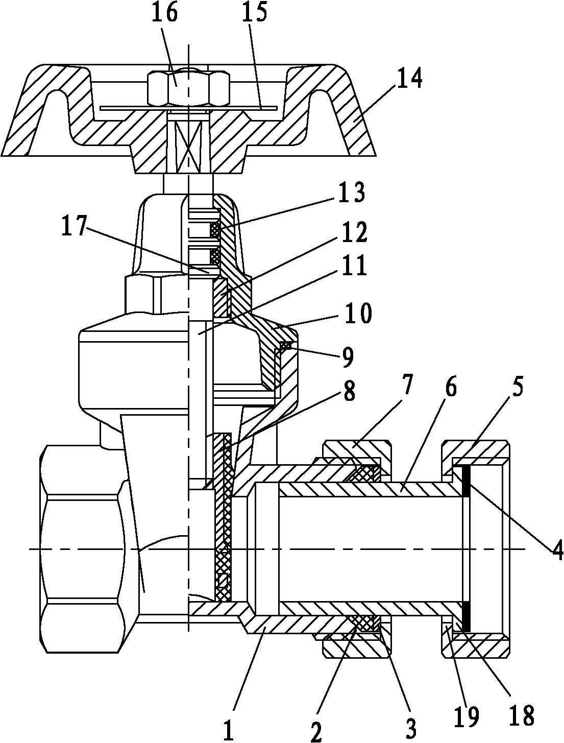 Telescopic gate valve with soft seal and threaded connection