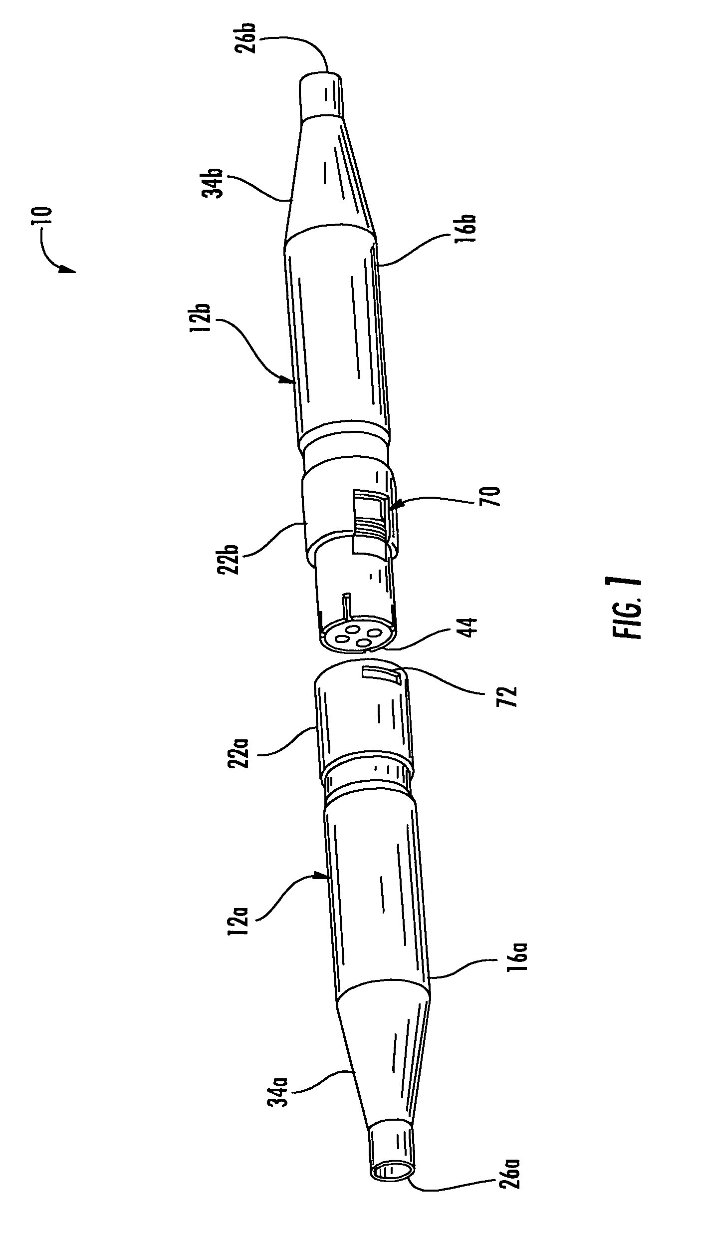 Harsh environment connector including end cap and latching features and associated methods