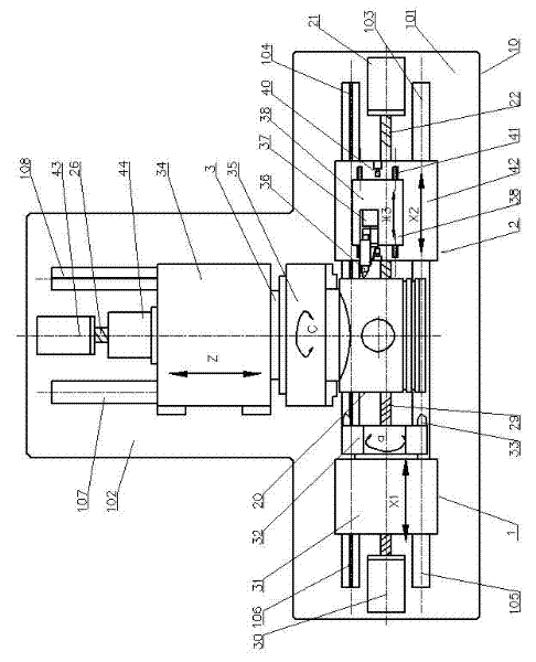 Digital controlled lathe for processing piston with non-circular section