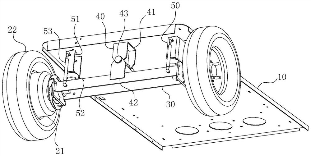 Front axle damping device for driverless sweeping vehicle
