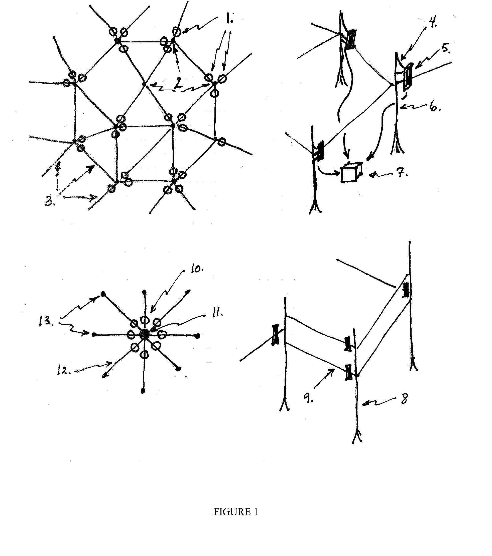 Distributed system of electrical generators utilizing wind driven natural motion of trees