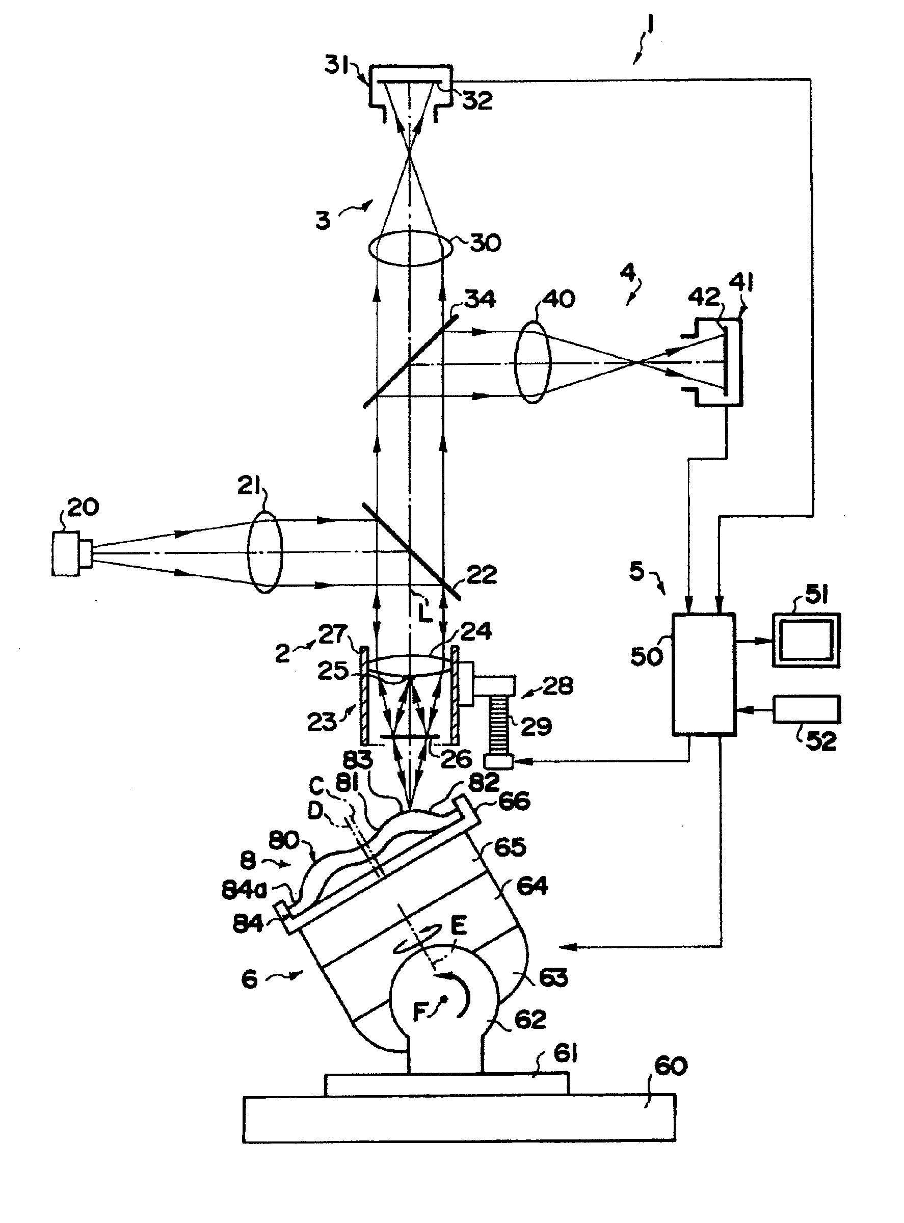 Optical wave interference measuring apparatus