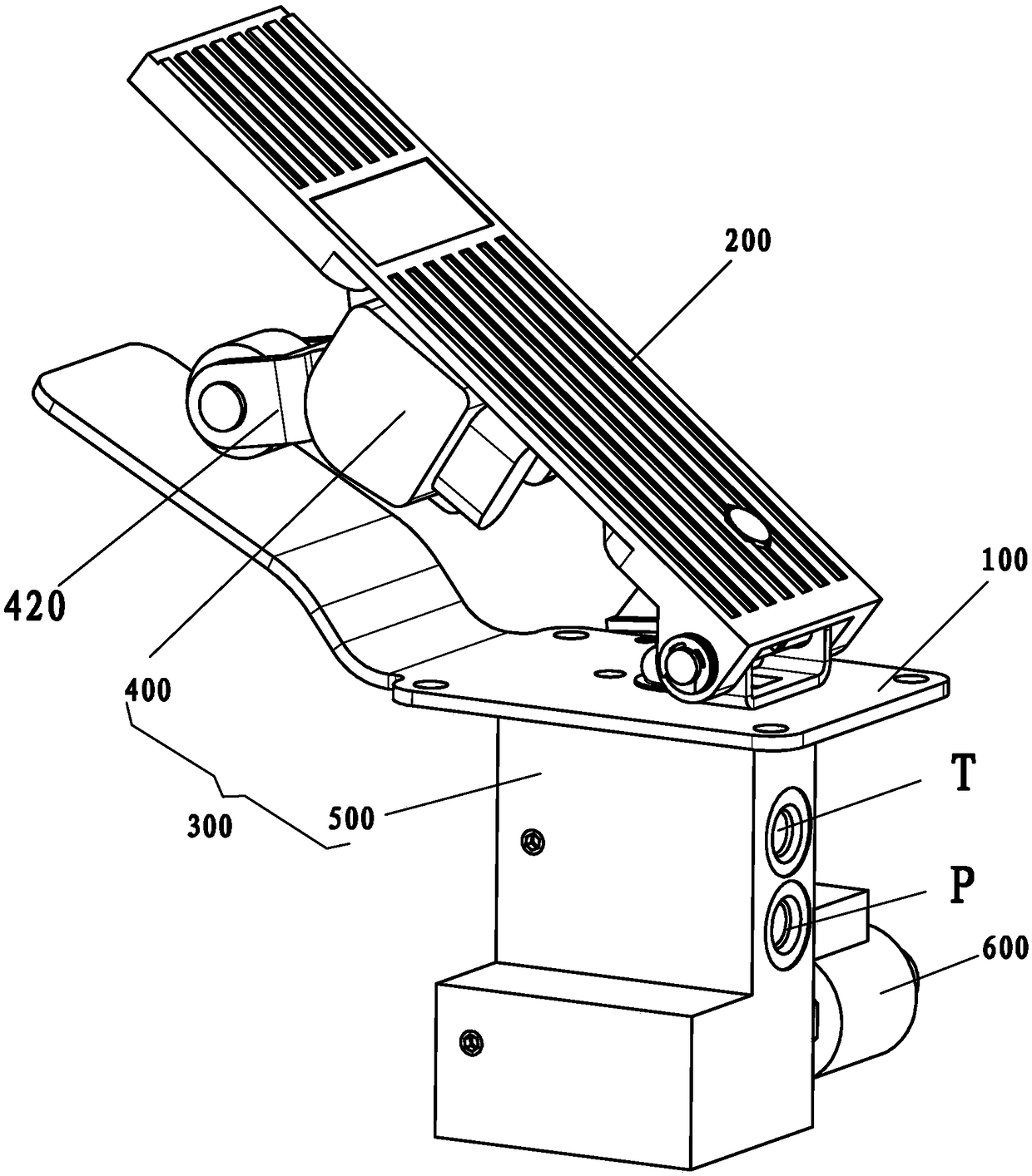 Accelerator and travel control combination valve assembly