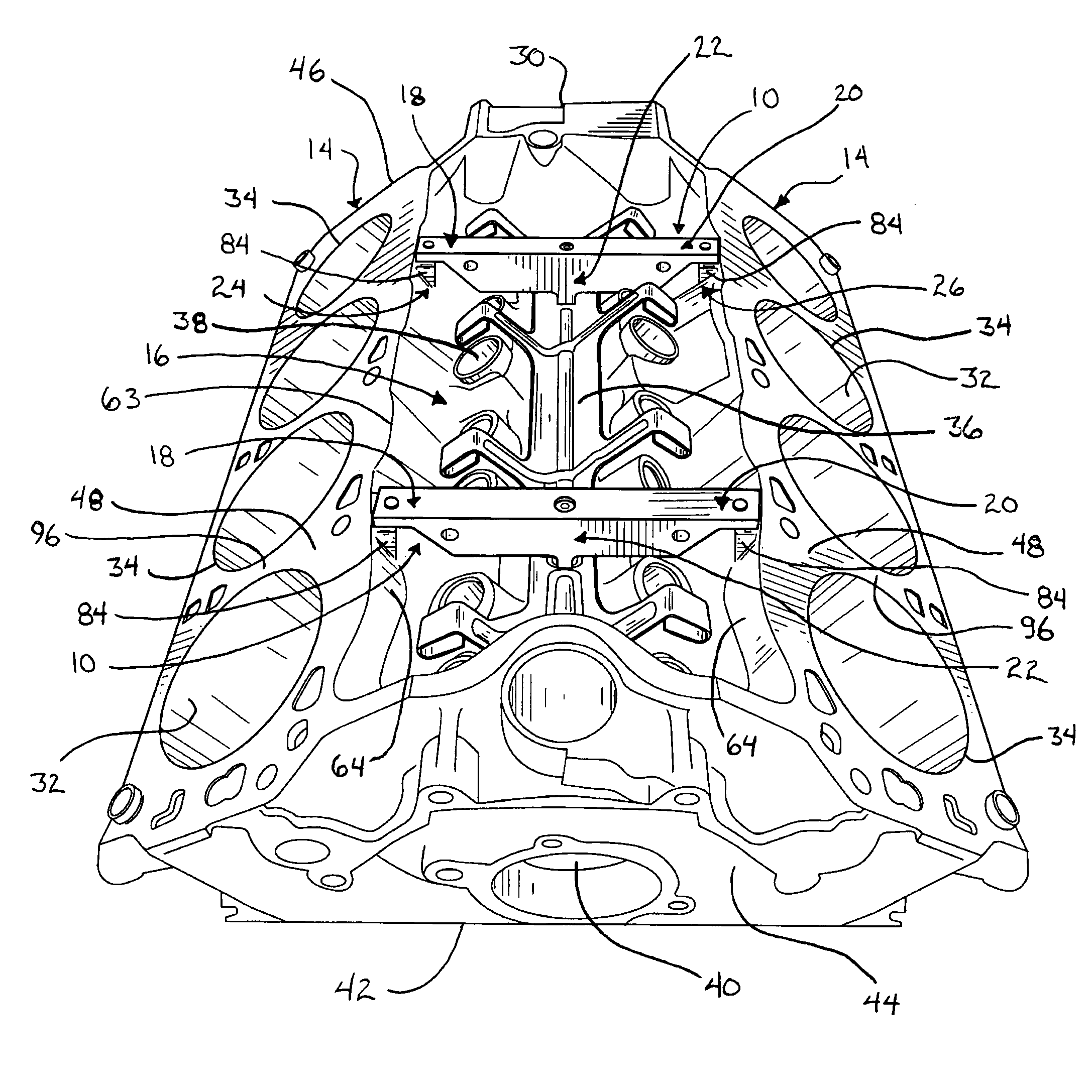 Engine block component brace