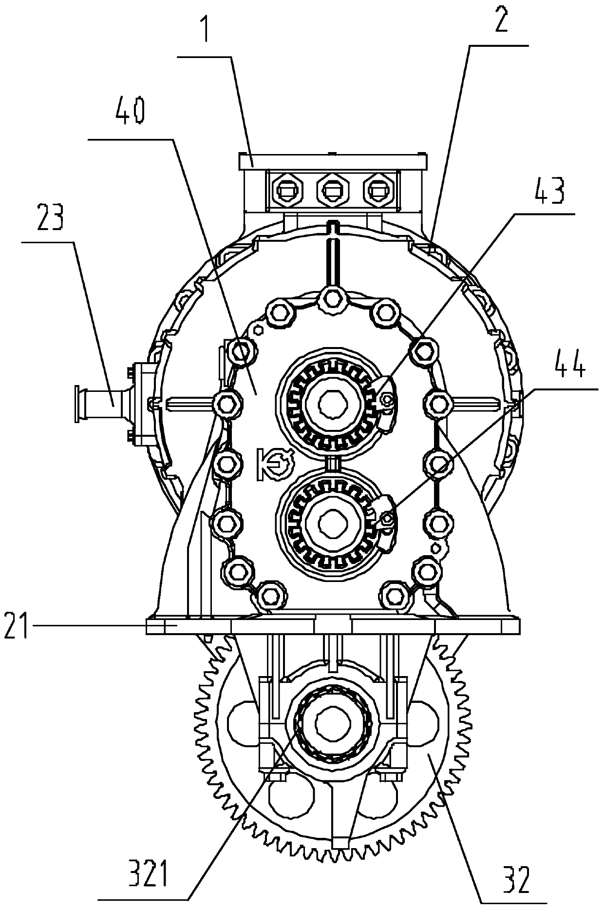 Motor integrated type main speed reducer assembly