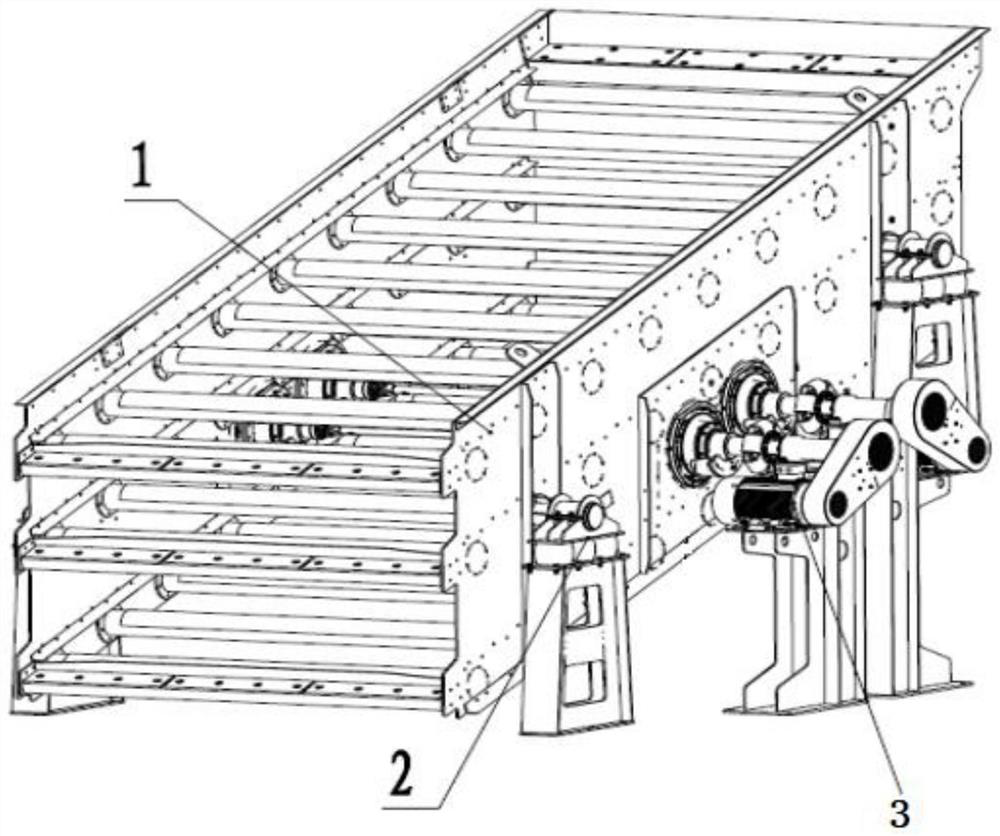 Forced synchronization circular vibrating screen device