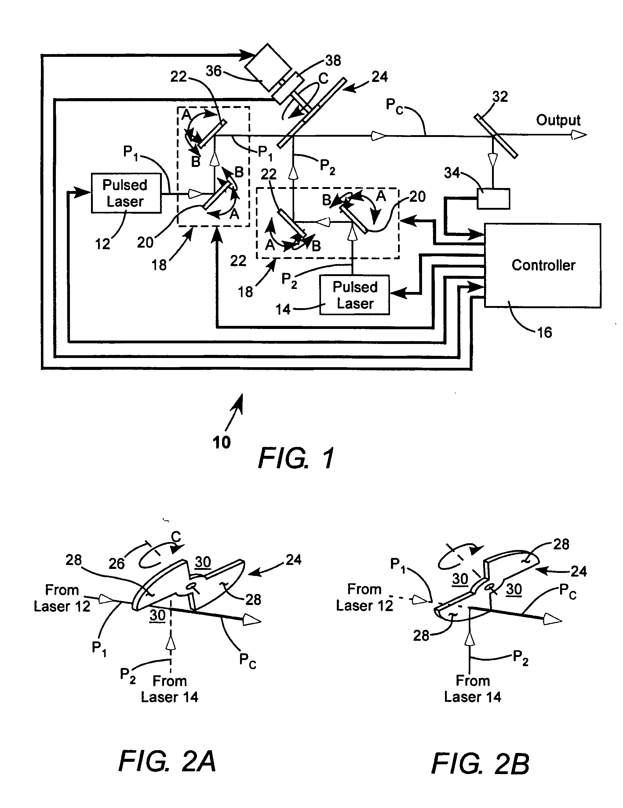 Apparatus for combining beams from repetitively pulsed lasers along a common path