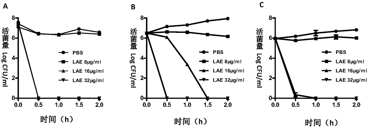 Application of LAE (ethyl lauroylarginate) as veterinary antibacterial agent