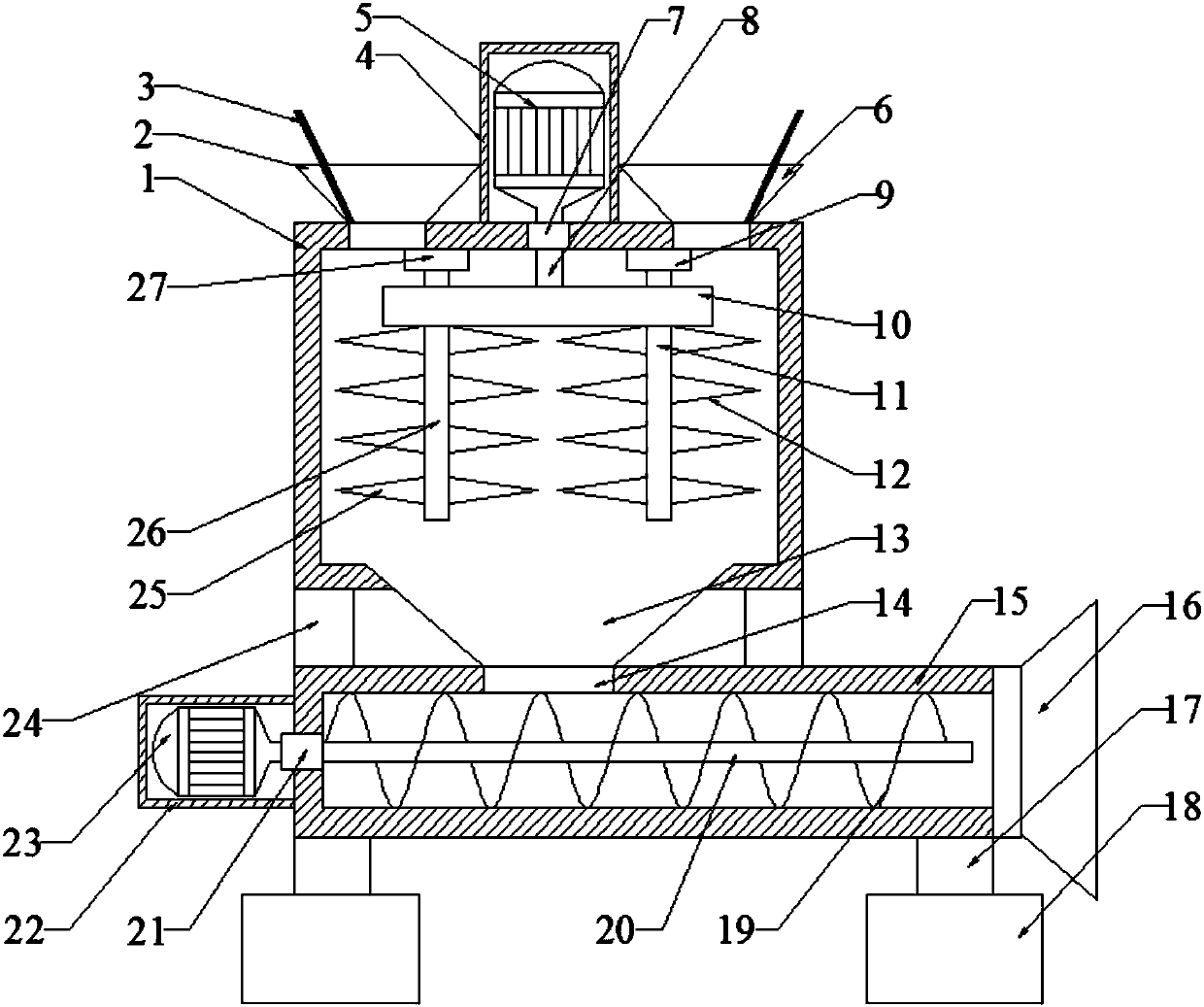 Cereal smashing device for feed