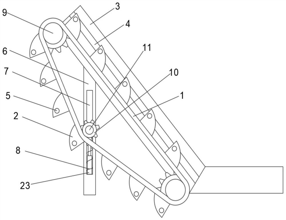 A chain bucket elevator