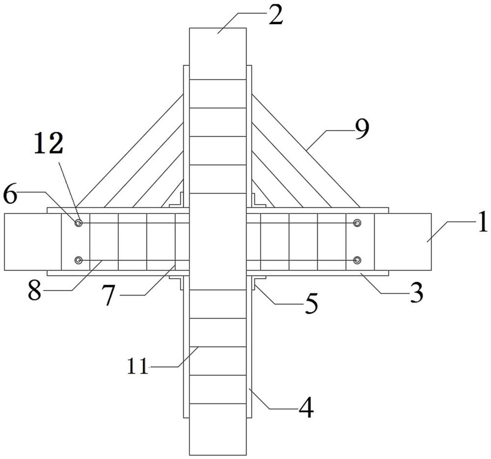 Reinforced concrete beam-column joint structure using prestressed steel strands for reinforcement and construction method therefor