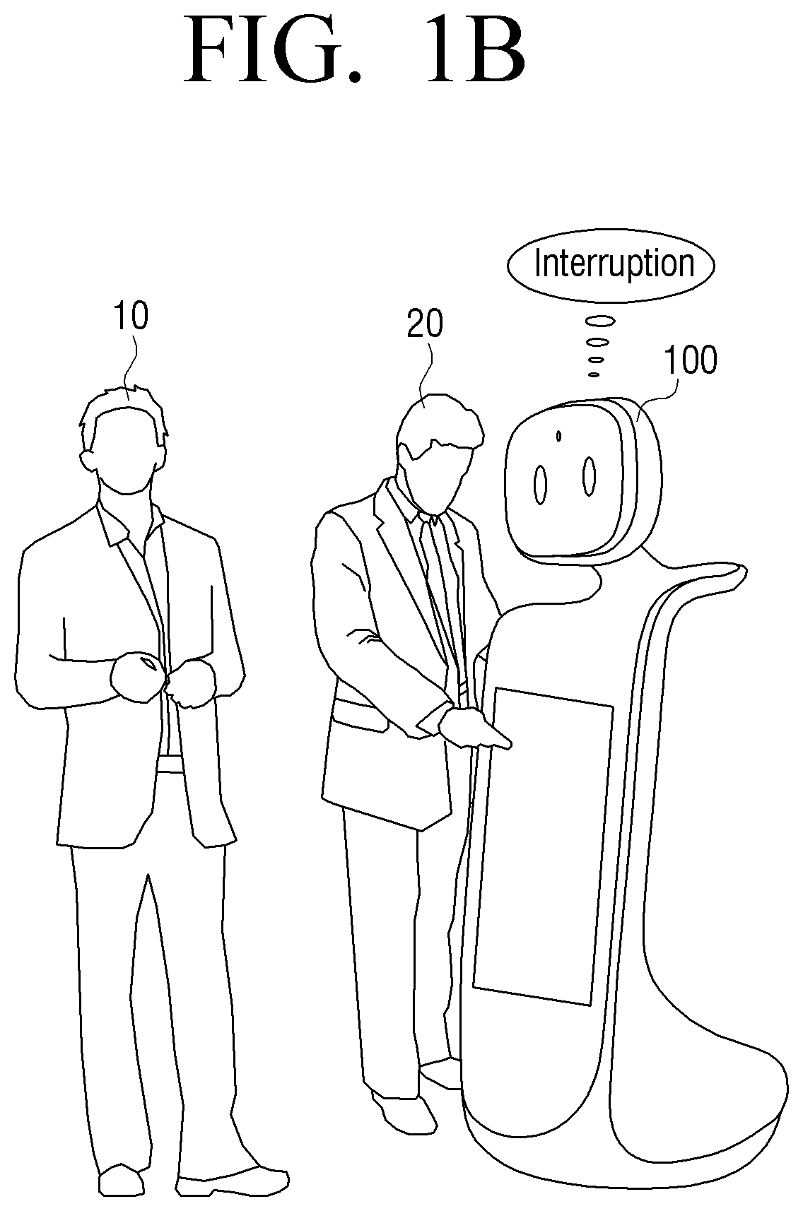 Robot for preventing interruption while interacting with user