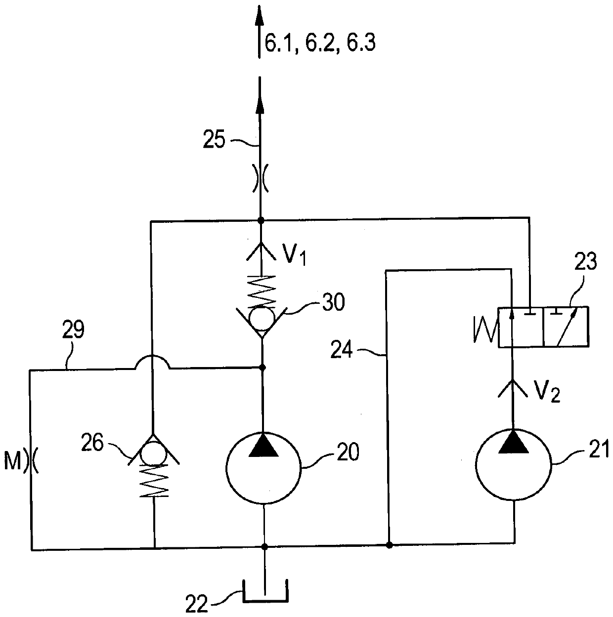 Device for adjusting the effective length of a connecting rod depending on the supply pressure