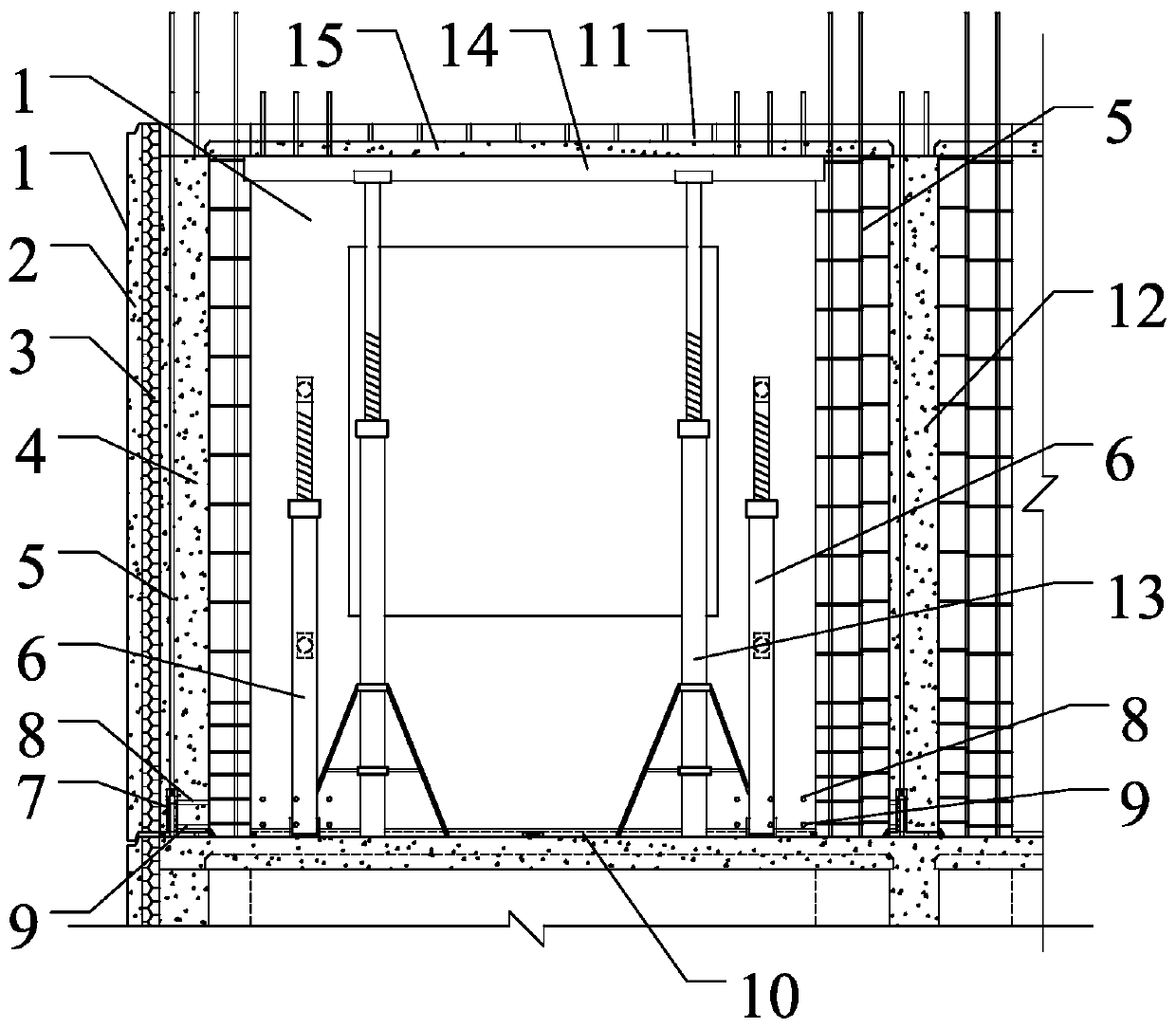 Low-temperature environment assembled shear wall construction method