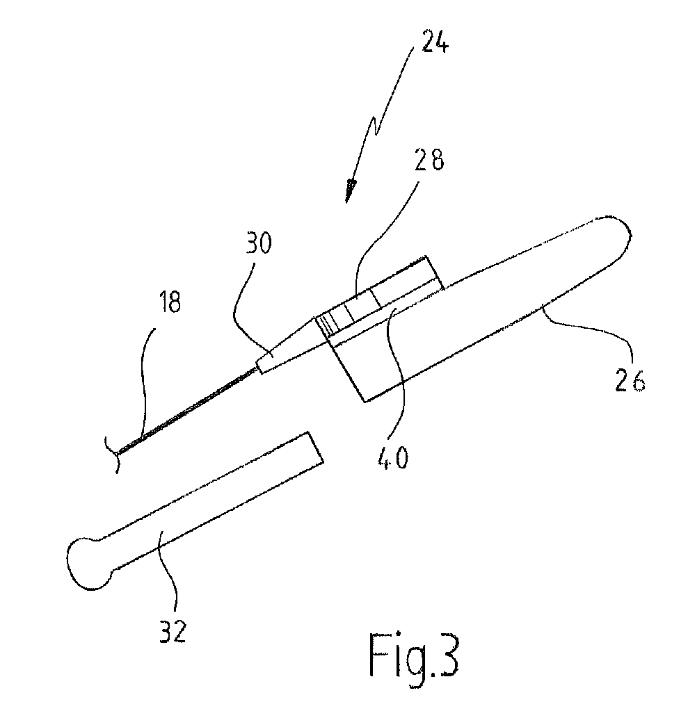 Device and method for severing a bead of adhesive of a motor vehicle window pane