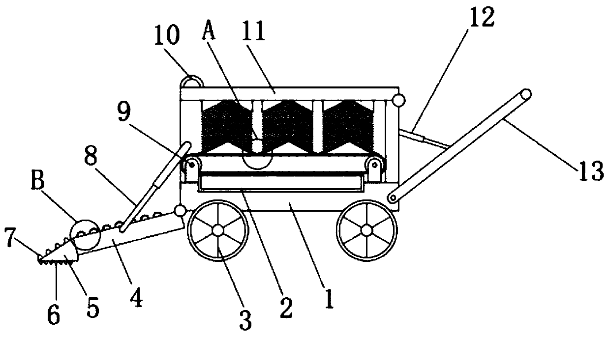 Straw stack conveying device for animal husbandry breeding