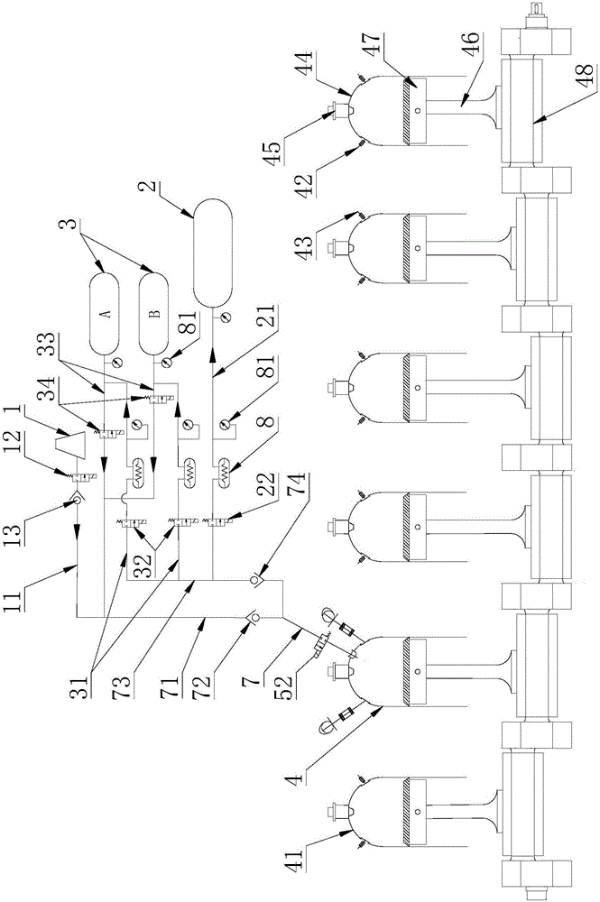 Self-inflating system and self-inflating method for single cylinder of CNG engine