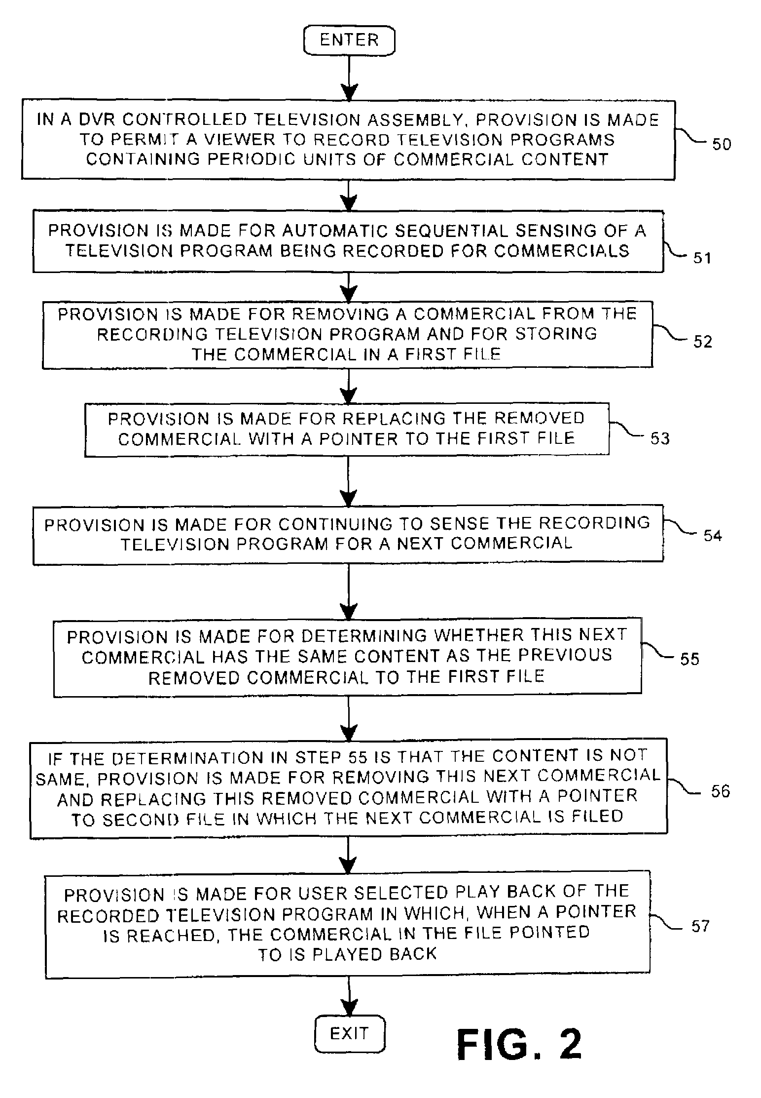 Optimizing recording space in digital video recording of television programs containing commercials