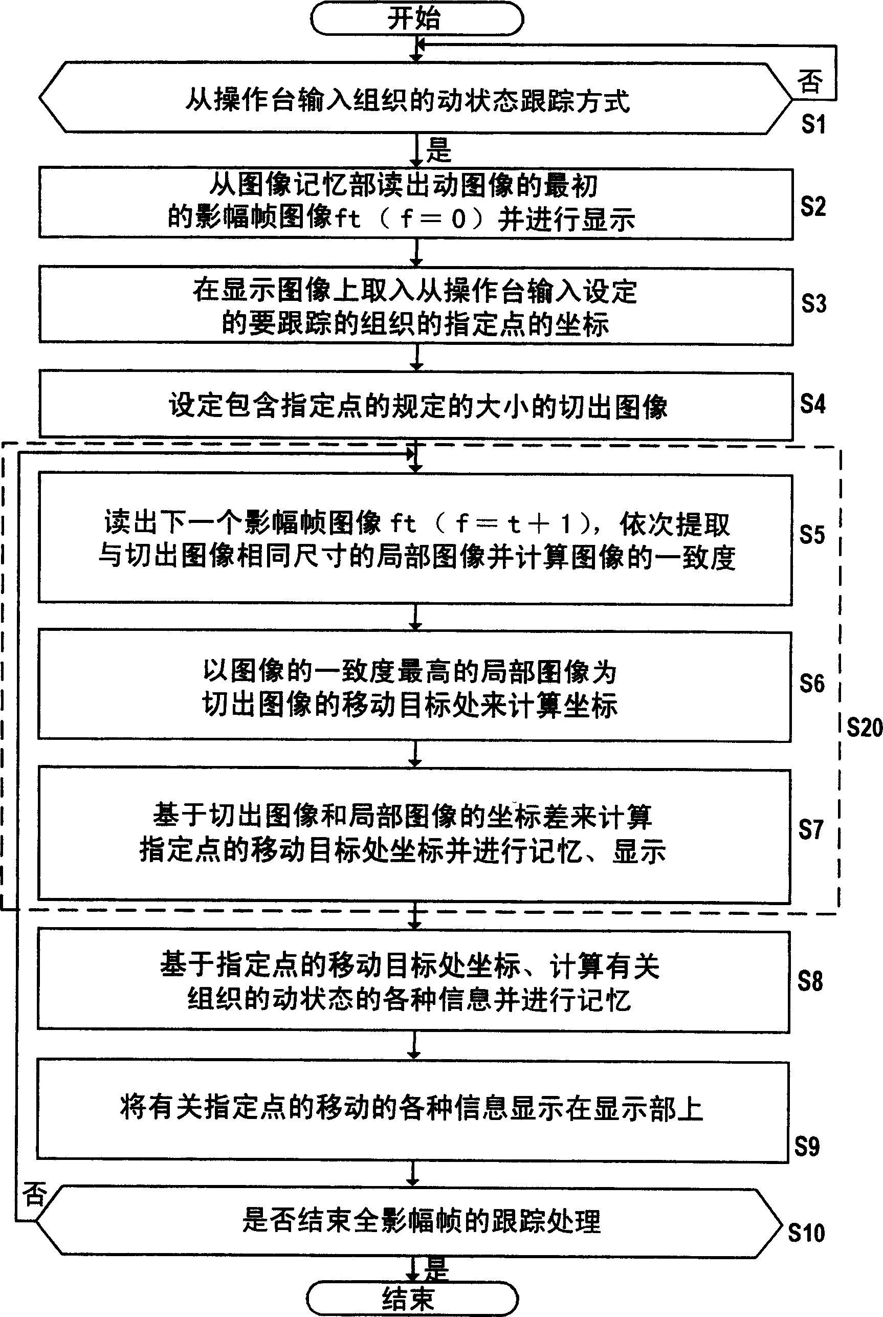 Biological tissue motion trace method and image diagnosis device using the trace method