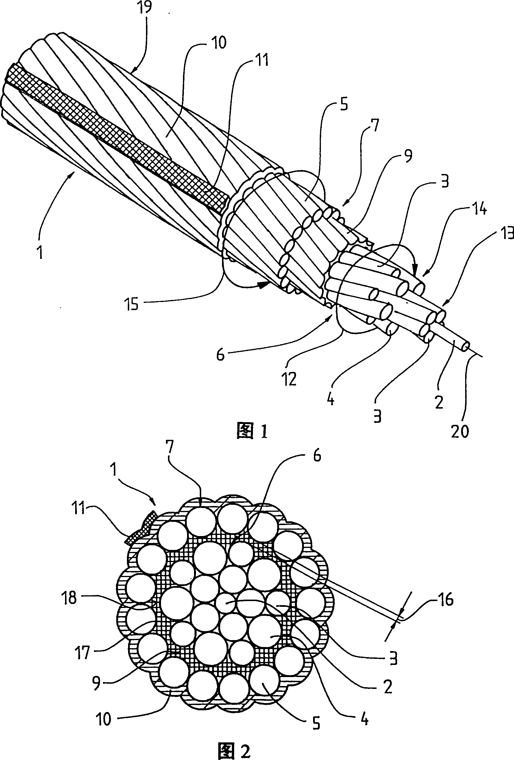 Device for detemining requiring or not to charge synthetic fibre rope