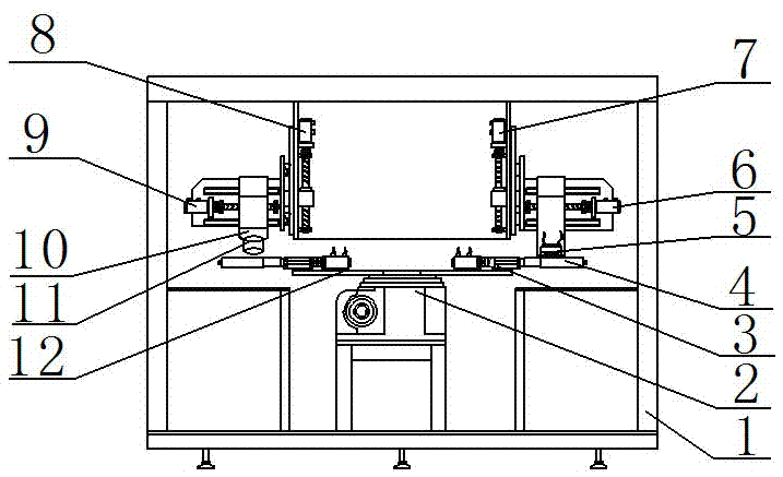 Full-automatic six-color-and-sixteen-station complex curved surface digital rotary printing and testing integrated machine