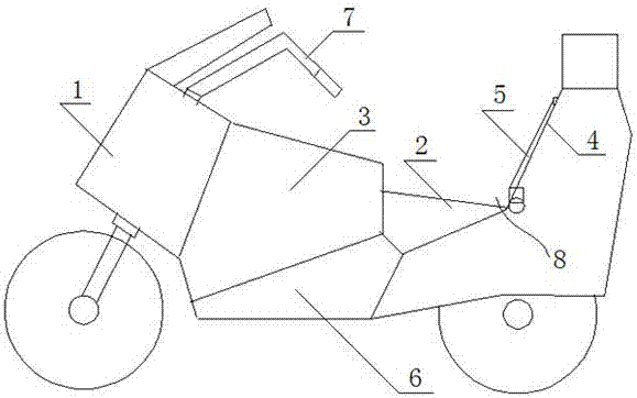 Car body structure of power two-wheeled car