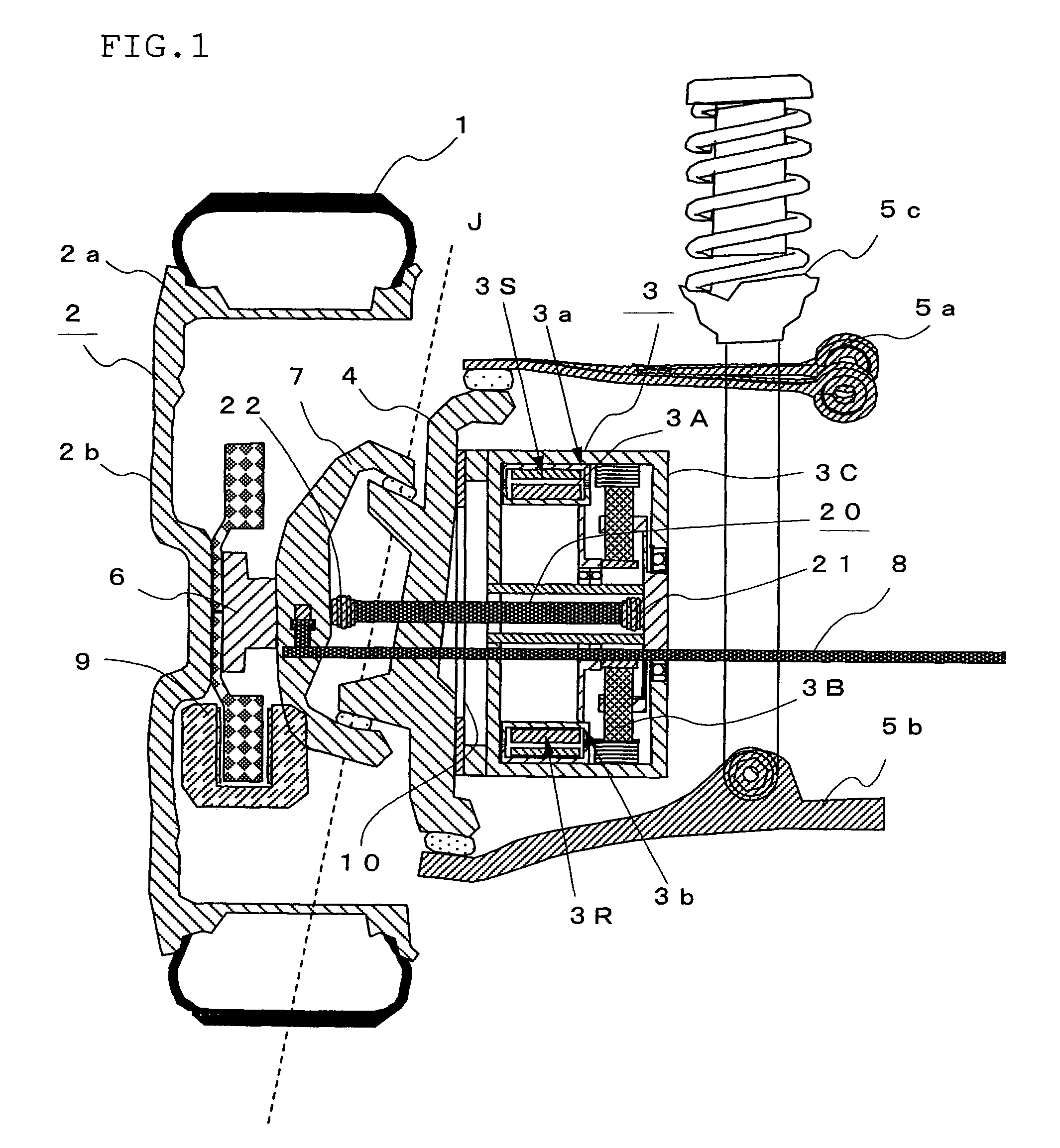 In-wheel motor system for a steering wheel