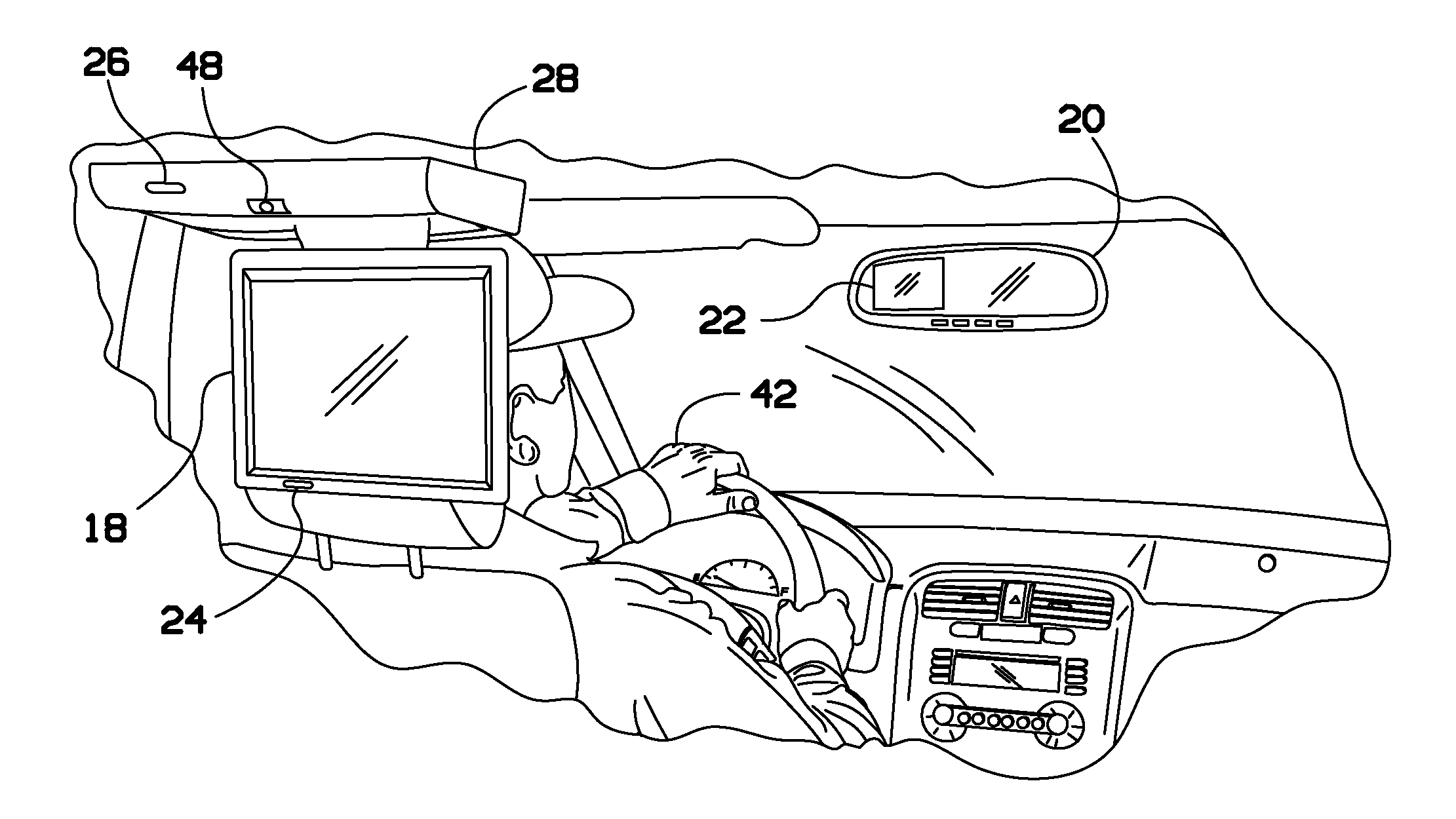 Automatic rear view display in vehicles with entertainment systems