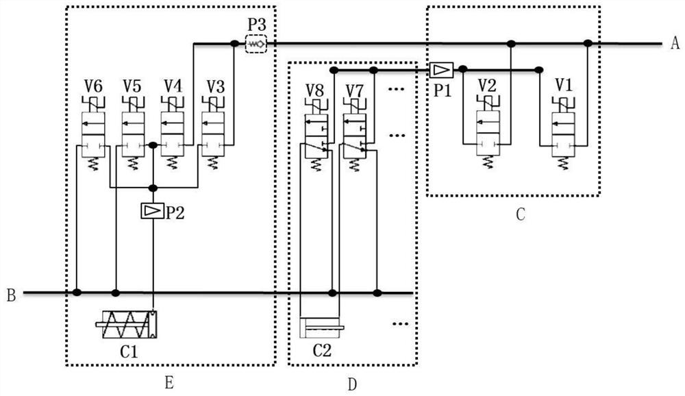 A kind of gas circuit structure used in amt transmission actuator