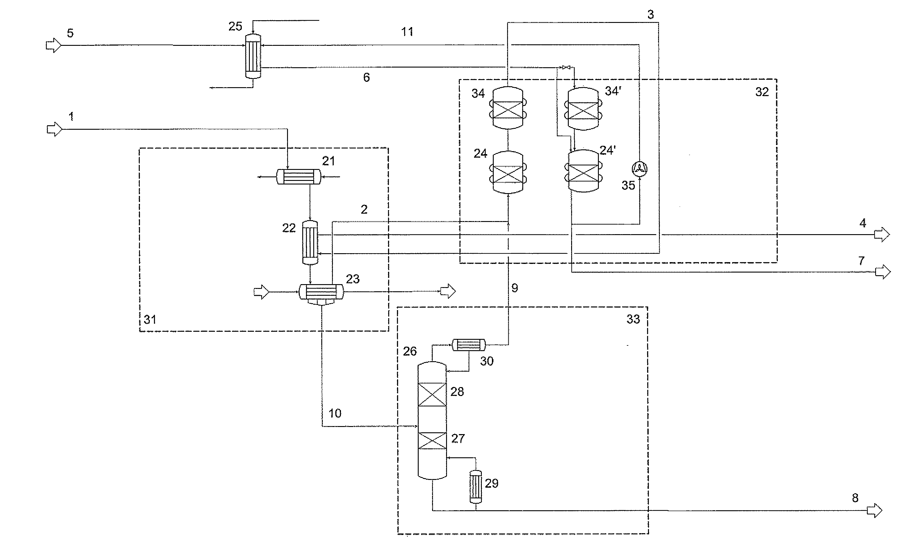 Processes for removing organic components from gases containing hydrogen chloride