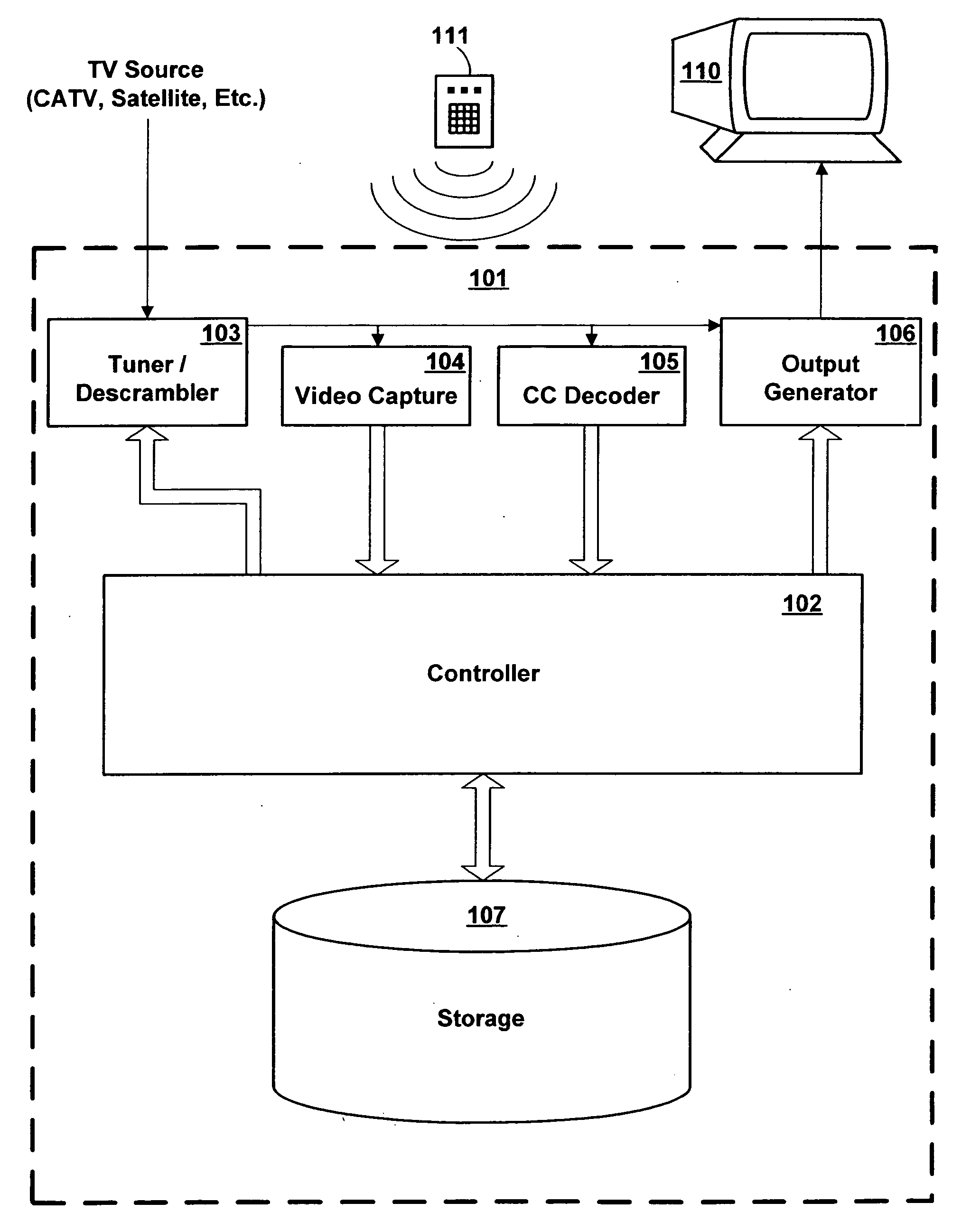 Method and apparatus for using closed captioning data to identify television programming content for recording