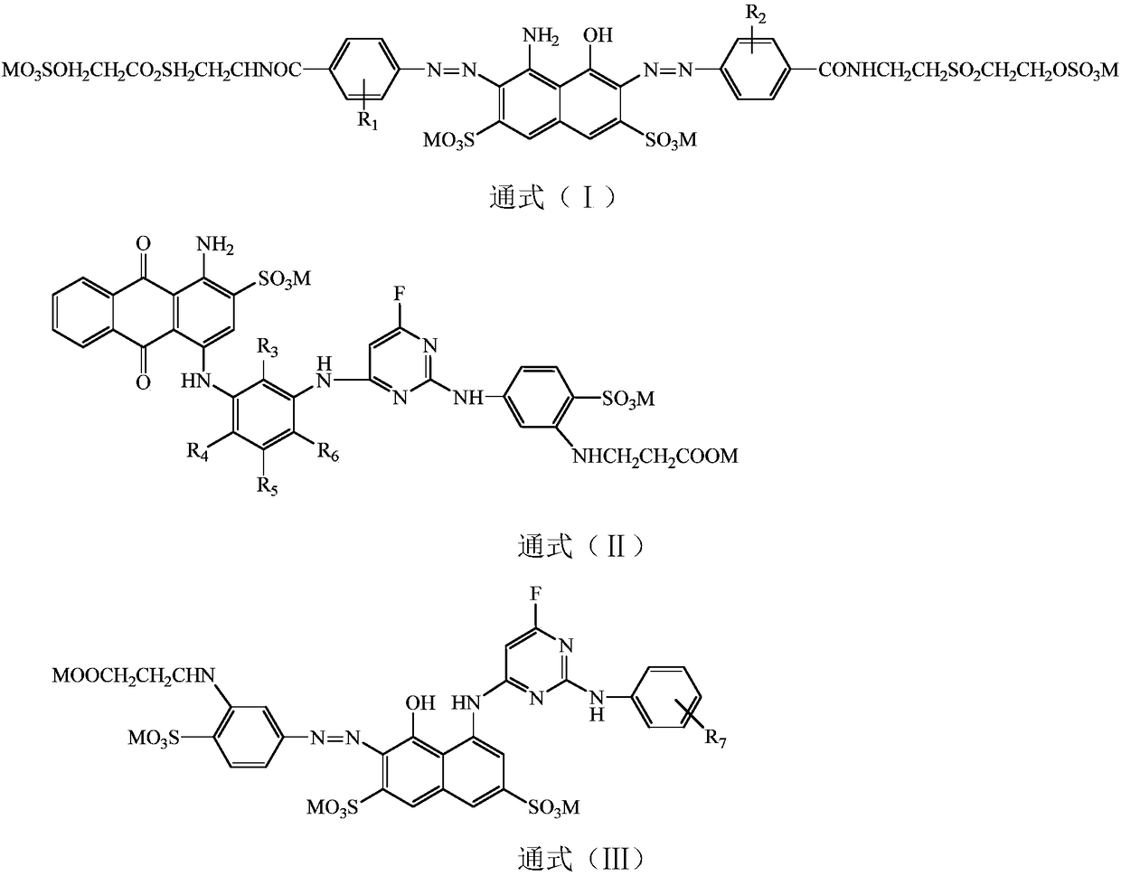 High-performance navy blue reactive dye composition and application thereof