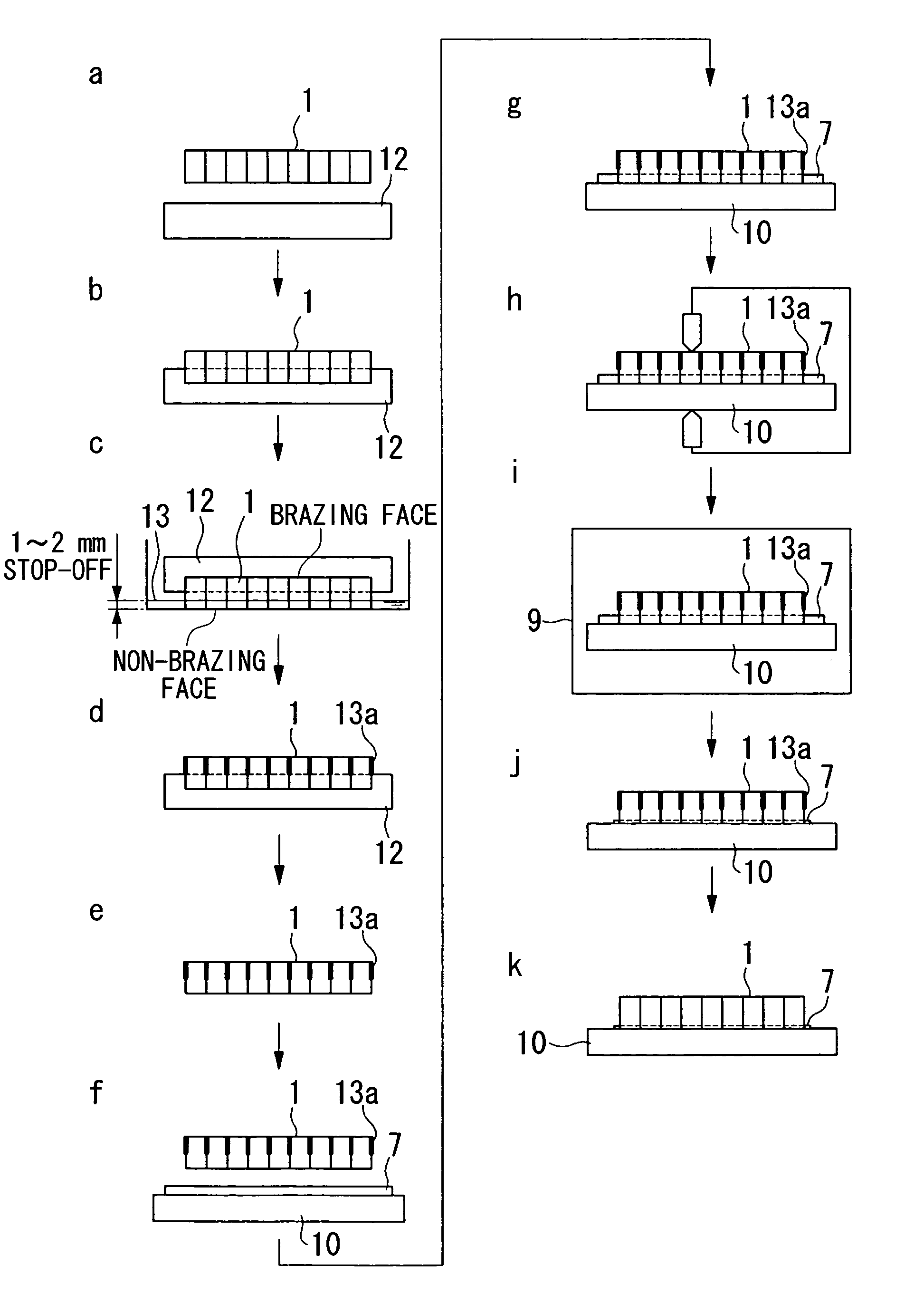 Brazing construction and method of brazing an abradable sealing material
