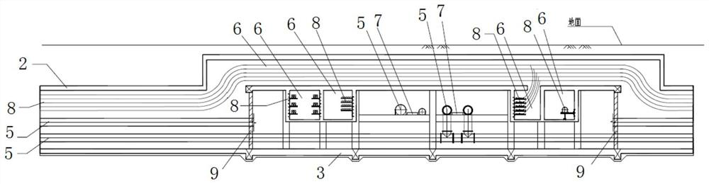 Comprehensive pipe gallery cross-shaped intersection intersected on same layer